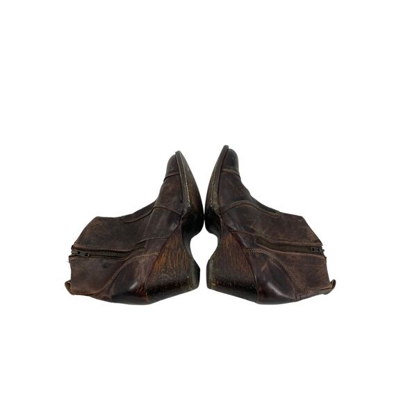 Bed Stu Womens 11 Boots Ankle Wedge Cobbler Series Dark Brown Leather - Picture 5 of 10